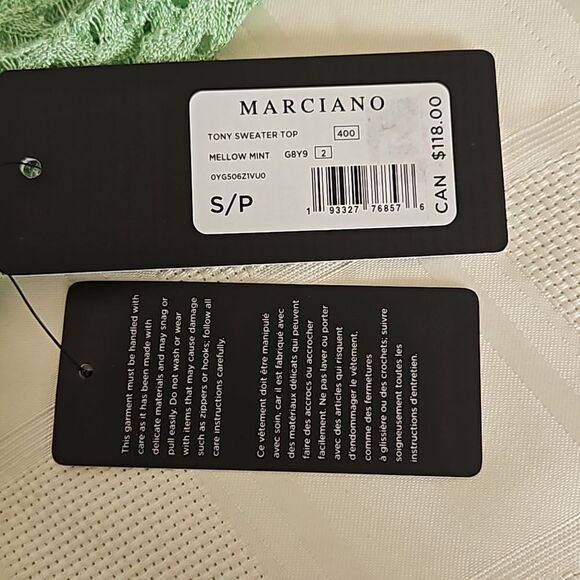 Marciano Women's Tony Sweater Top With Long Sleeves Small Mellow Mint - Picture 9 of 16